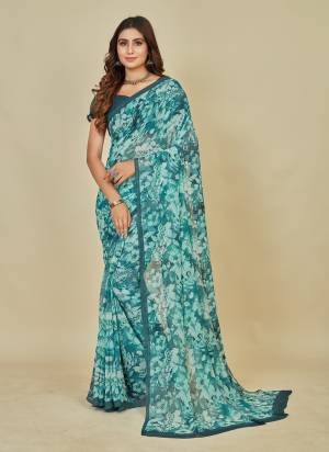  Looking These Party Wear Saree in Fine Colored.These Saree And Blouse is Fabricated On Georgette Pair.Its Beautified With Designer Floral Printed.