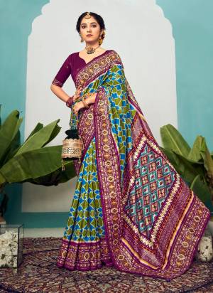  These Party Wear Saree in Fine Colored.These Saree And Blouse is Fabricated On Cotton Silk Pair.Its Beautified With Wevon Jari Designer,Chevron Printed With Polka Dots.