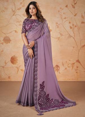 Look Attrective These Designer Party Wear Saree in Fine Colored.These Saree Are  Satin Crepe Silk And Blouse Organza Silk is Fabricated.Its Beautified Heavy Designer Sequance Embroidery Work.