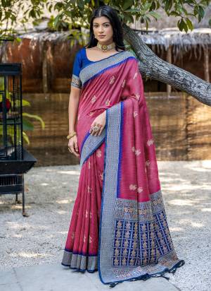 Garb These Party Wear Fancy Saree in Fine Colored.These Saree And Blouse is Fabricated On Handloom Raw Silk.Its Beautified With Handloom Weaving Designer.