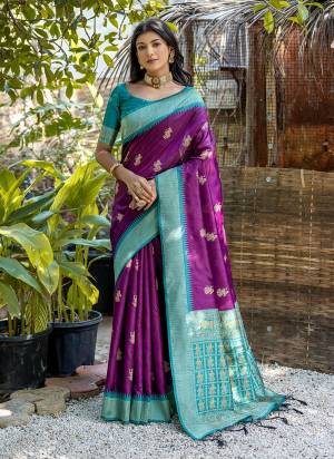 Garb These Party Wear Fancy Saree in Fine Colored.These Saree And Blouse is Fabricated On Handloom Raw Silk.Its Beautified With Handloom Weaving Designer.