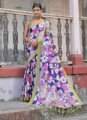 Attrective These Party Wear Fancy Saree in Fine Colored.These Saree And Blouse is Fabricated On Tussar Silk.Its Beautified With Designer Floral Printed.