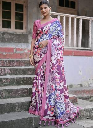 Attrective These Party Wear Fancy Saree in Fine Colored.These Saree And Blouse is Fabricated On Tussar Silk.Its Beautified With Designer Floral Printed.