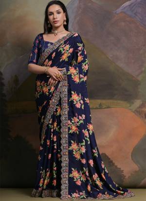 Grab These Festive Wear Saree in Fine Colored.These Saree is Fabricated On Chinon Pair With Mono Banglori Blouse.Its Beautified Designer Floral Printed With Coding Sequance Embroidery Work Lace Border.