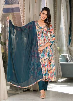 Attrective These Designer Suit in Fine Colored Pair With Bottom And Dupatta.These Top Are Slim Georgette And Dupatta Are Fabricated On Sofia Nazmeen Pair With Santoon Bottom.Its Beautified With Heavy Designer Digital Printed With Hand Work.