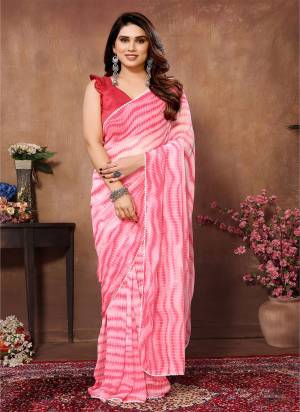 Attrective These Party Wear Saree in Fine Colored.These Saree Are Georgette And Blouse is Fabricated On Banglori Pair.Its Beautified With Designer Printed With Lace Border.