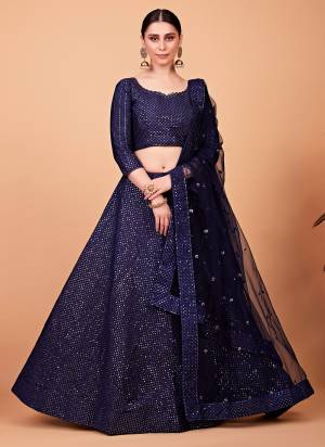 For A Designer Look,Grab These Lehenga Choli in Fine Colored.These Lehenga And Blouse Are Fabricated On Tebi Silk Pair With Net Dupatta.Its Beautified With Ton To Ton Thread,Sequance Embroidery Work.