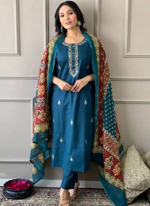 Attrective These Suit in Fine Colored Pair With Bottom And Dupatta.These Top Are Rayon Slub And Bottom Are Fabricated On Rayon Slub Pair With Chanderi Dupatta.Its Beautified With Designer Printed With Embroidery Work.