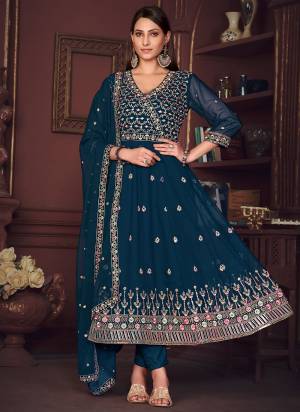 Looking These Anarkali Suit in Fine Colored Pair With Bottom And Dupatta.These Top Are Georgette And Dupatta Are Fabricated On Georgette Pair With Crepe Bottom.Its Beautified With Heavy Designer Embroidery Work.