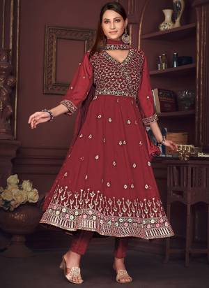 Looking These Anarkali Suit in Fine Colored Pair With Bottom And Dupatta.These Top Are Georgette And Dupatta Are Fabricated On Georgette Pair With Crepe Bottom.Its Beautified With Heavy Designer Embroidery Work.