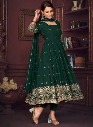 Attrective Looking These Anarkali Suit in Fine Colored Pair With Bottom And Dupatta.These Top Are Georgette And Dupatta Are Fabricated On Georgette Pair With Crepe Bottom.Its Beautified With Heavy Designer Embroidery Work.