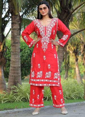 Grab These Beautiful Looking Readymade Top With Bottom Set.These Top And Bottom is Fabricated On Rayon.Its Beautified With Designer Chikankari Embroidery Work .