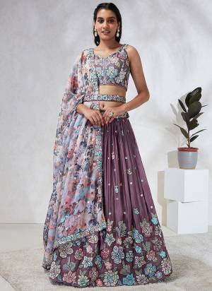 Attrective Looking This Partywear Fine Color Heavy Designer Choli Fabric Georgette And Lahenga Georgette And Dupatta Net In Fabricated Beautified With Attrective Designer Thread,Sequance Embroidery Work. Buy Now.