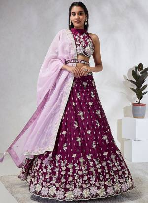 Attrective Looking This Partywear Fine Color Heavy Designer Choli Fabric Georgette And Lahenga Georgette And Dupatta Georgette In Fabricated Beautified With Attrective Designer Thread,Sequance Embroidery Work. Buy Now.