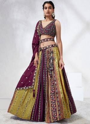 Attrective Looking This Partywear Fine Color Heavy Designer Choli Fabric Silk Chiffon And Lahenga Silk Chiffon And Dupatta Silk Chiffon In Fabricated Beautified With Attrective Designer Thread,Sequance Embroidery Work. Buy Now.