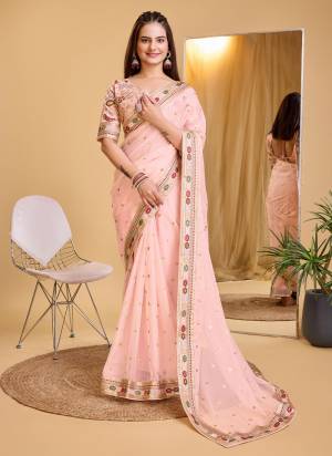 Garb These Party Wear Saree in Fine Colored.These Saree Are Organza And Blouse is Art Silk Fabricated.Its Beautified With Designer Embroidery Work.