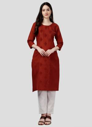 Attrective These Beautiful Looking Readymade Straight Kurti.These Kurti is Fabricated On Cotton Magic Slub.Its Beautified With Designer Embroidery Work .