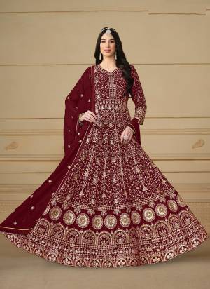 Garb These Party Wear Anarkali Suit in Fine Colored Pair With Bottom And Dupatta.These Top And Dupatta Are Fabricated On Faux Georgette Pair With Santoon Bottom.Its Beautified With Santoon Inner.Its Beautified With Designer Heavy Sequance Embroidery Work.