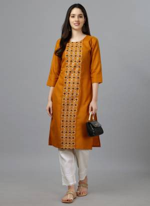 Attrective These Beautiful Looking Readymade Straight Kurti.These Kurti is Fabricated On Cotton Magic Slub.Its Beautified With Designer Embroidery Work .