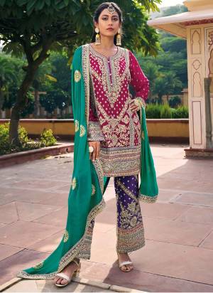 Garb These Designer Salwar Suits in Fine Colored Pair With Dupatta.These Top And Dupatta Are Fabricated On Chinon Pair With Chinon Bottom.Its Beautified With Heavy Designer Embroidery Work