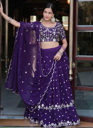 For A Designer Look,Grab These Lehenga Choli in Fine Colored.These Lehenga And Blouse Are Fabricated On Faux Georgette Pair With Faux Georgette Dupatta.Its Beautified With Designer Heavy Sequance Embroidery Work.