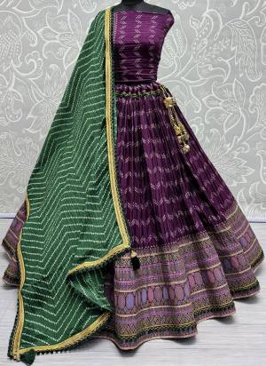 For A Fancy Designer Look,Grab These Lehenga Choli With Dupatta in Fine Colored.These Lehenga And Choli Are Chinon And Dupatta Are Fabricated On Chinon Pair.Its Beautified With Designer Printed,Crushed With Embroidery Work Lace Border.