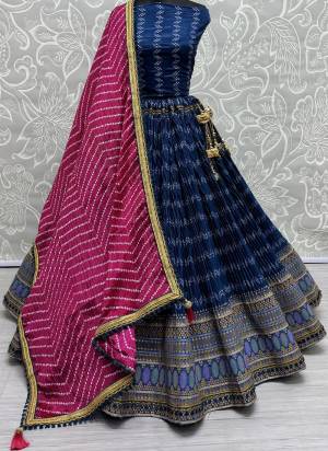 For A Fancy Designer Look,Grab These Lehenga Choli With Dupatta in Fine Colored.These Lehenga And Choli Are Chiffon Cotton And Dupatta Are Fabricated On Chiffon Pair.Its Beautified With Designer Printed,Crushed With Embroidery Work Lace Border.