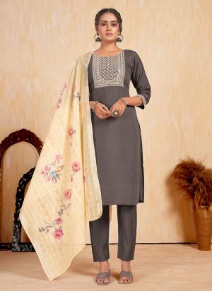 Garb These Beautiful Looking Readymade Suits.These Top And Bottom Are Romal Viscose Silk And Dupatta Are Romal Viscose Silk Fabricated.Its Beautified With Disigner Printed,Embroidery,Hand Work.