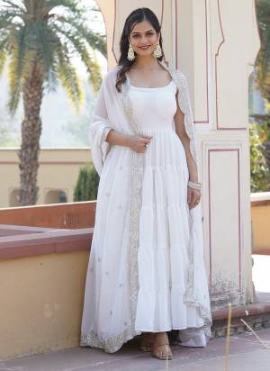 Attrective Looking These Beautiful Looking Readymade Long Gown With Dupatta.These Gown is Fabricated On Faux Georgette And Faux Georgette Dupatta.Its Beautified With Solid Designer With Sequance Embroidery Work Dupatta.