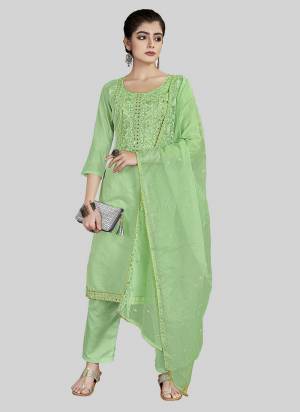 Looking These Designer Salwar Suit in Fine Colored Pair With Bottom And Dupatta.These Top Are Chanderi Silk And Dupatta Are Fabricated Organza Pair With Santoon Bottom.Its Beautified With Designer Embroidery Work.