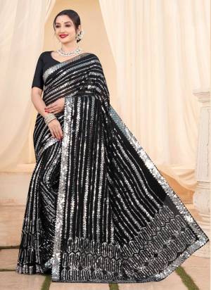 Attrective These Fancy Party Wear Saree in Fine Colored.These Saree Are Georgette And Blouse is Banglori Silk Fabricated.Its Beautified With Designer Sequance Embroidery Work.