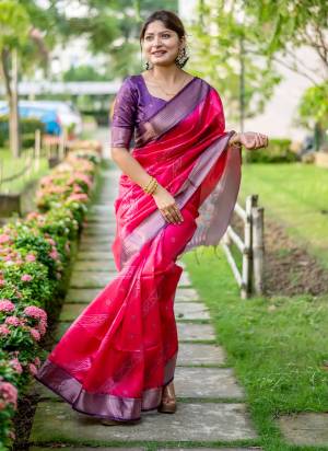 Attrective These Party Wear Saree in Fine Colored.These Saree And Blouse is Fabricated On Soft Silk.Its Beautified With Wevon Jari Designer,Bandhani Printed.