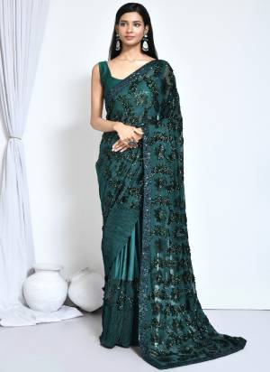 Look Attrective These Designer Party Wear Saree in Fine Colored.These Saree And Blouse Are Satin Silk is Fabricated.Its Beautified Desiger Heavy Embroidery Work.