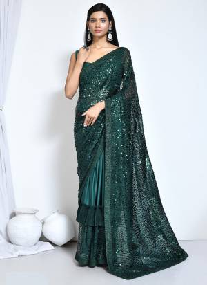 Look Attrective These Designer Party Wear Saree in Fine Colored.These Saree And Blouse Are Crystal Silk is Fabricated.Its Beautified Desiger Heavy Embroidery Work.