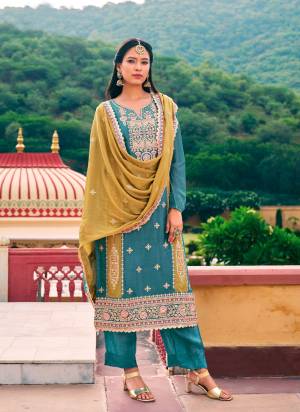 Garb These Designer Salwar Suits in Fine Colored Pair With Dupatta.These Top And Dupatta Are Fabricated On Chinon Pair With Chinon Bottom.Its Beautified With Heavy Designer Embroidery Work.