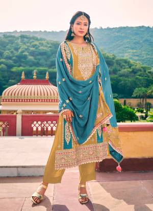 Garb These Designer Salwar Suits in Fine Colored Pair With Dupatta.These Top And Dupatta Are Fabricated On Chinon Pair With Chinon Bottom.Its Beautified With Heavy Designer Embroidery Work.