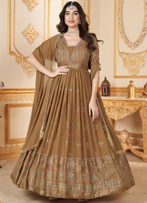 Attrective These Beautiful Looking Designer Gown With Dupatta.These Gown And Dupatta Is Fabricated On Faux Georgette.Its Beautified With Designer Metalic Foil Work.