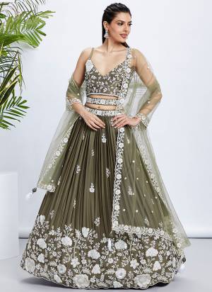 Attrective Looking This Partywear Fine Color Fancy Heavy Designer Choli Fabric Georgette And Lahenga Georgette And Dupatta Net In Fabricated Beautified With Attrective Designer Thread,Sequance Embroidery Work. Buy Now.