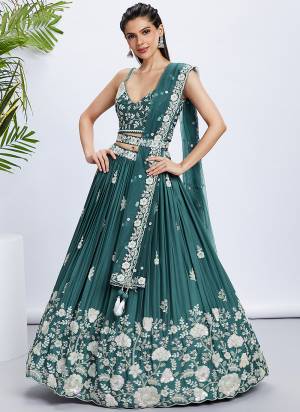 Attrective Looking This Partywear Fine Color Fancy Heavy Designer Choli Fabric Georgette And Lahenga Georgette And Dupatta Net In Fabricated Beautified With Attrective Designer Thread,Sequance Embroidery Work. Buy Now.