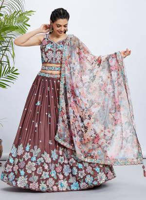 Attrective Looking This Partywear Fine Color Fancy Heavy Designer Choli Fabric Georgette And Lahenga Georgette And Dupatta Net In Fabricated Beautified With Attrective Designer Thread,Sequance Embroidery Work. Buy Now.