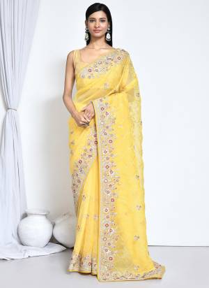 Look Attrective These Designer Party Wear Saree in Fine Colored.These Saree And Blouse Are Organza Satin Silk is Fabricated.Its Beautified Desiger Heavy Sequance Embroidery With Stone Work.