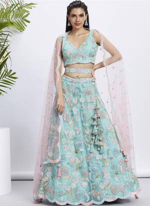 Attrective Looking This Partywear Fine Color Fancy Heavy Designer Choli Fabric Are Net And Lahenga Net And Dupatta Net In Fabricated Beautified With Attrective Designer Thread,Sequance Embroidery Work. Buy Now.