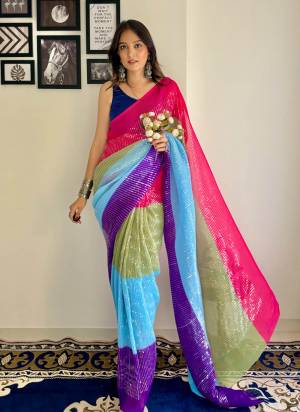 Attrective These Fancy Party Wear Saree in Fine Colored.These Saree Are Georgette And Blouse is Art Silk Fabricated.Its Beautified With Designer Printed,Embos Platting With Sequance Embroidery Work.