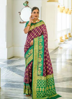 Attrective These Festive Wear Saree in Fine Colored.These Saree And Blouse is Fabricated On Banarasi Silk.Its Beautified With Wevon Bandhani Designer.