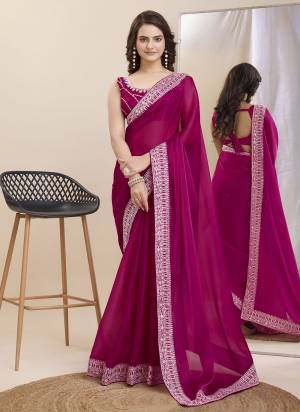 Garb These Party Wear Saree in Fine Colored.These Saree Are Jimmy Chau Silk And Blouse is Art Silk Fabricated.Its Beautified With Designer Embroidery Work Lace Border,Blouse.