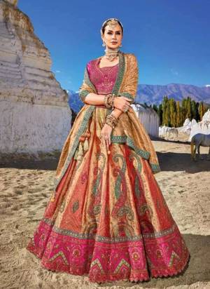 Vogue and pattern would be on the peak of your elegance after you dress this beautiful colored premium fabric lehenga choli. The ethnic on the attire adds a sign of elegance statement with a look. Comes with a matching blouse and dupatta.