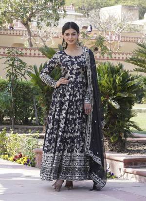 Attrective Looking These Beautiful Looking Readymade Long Gown With Dupatta.These Gown is Fabricated On Diable Viscose Jacquard And Russion Silk Dupatta.Its Beautified With Wevon Designer With Sequance Embroidery Work.