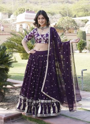 For A Designer Look,Grab These Lehenga Choli in Fine Colored.These Blouse Are dayble Viscose And Lahenga Are Fabricated On Faux Georgette Pair With Faux Georgette Dupatta.Its Beautified With Designer Heavy Sequance Embroidery Work.