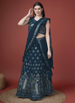 For A Fancy Heavy Designer Look,Grab These Lehenga Choli With Dupatta in Fine Colored.These Lehenga And Choli Are Georgette And Dupatta Are Fabricated On Georgette Pair.Its Beautified With Designer Sequance Embroidery Work.