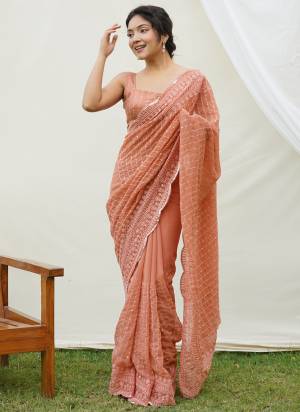 Attrective Looking These Party Wear Saree in Fine Colored.These Saree Are Georgette And Blouse is Fabricated On Art Silk.Its Beautified With Designer Sequance Embroidery Work.